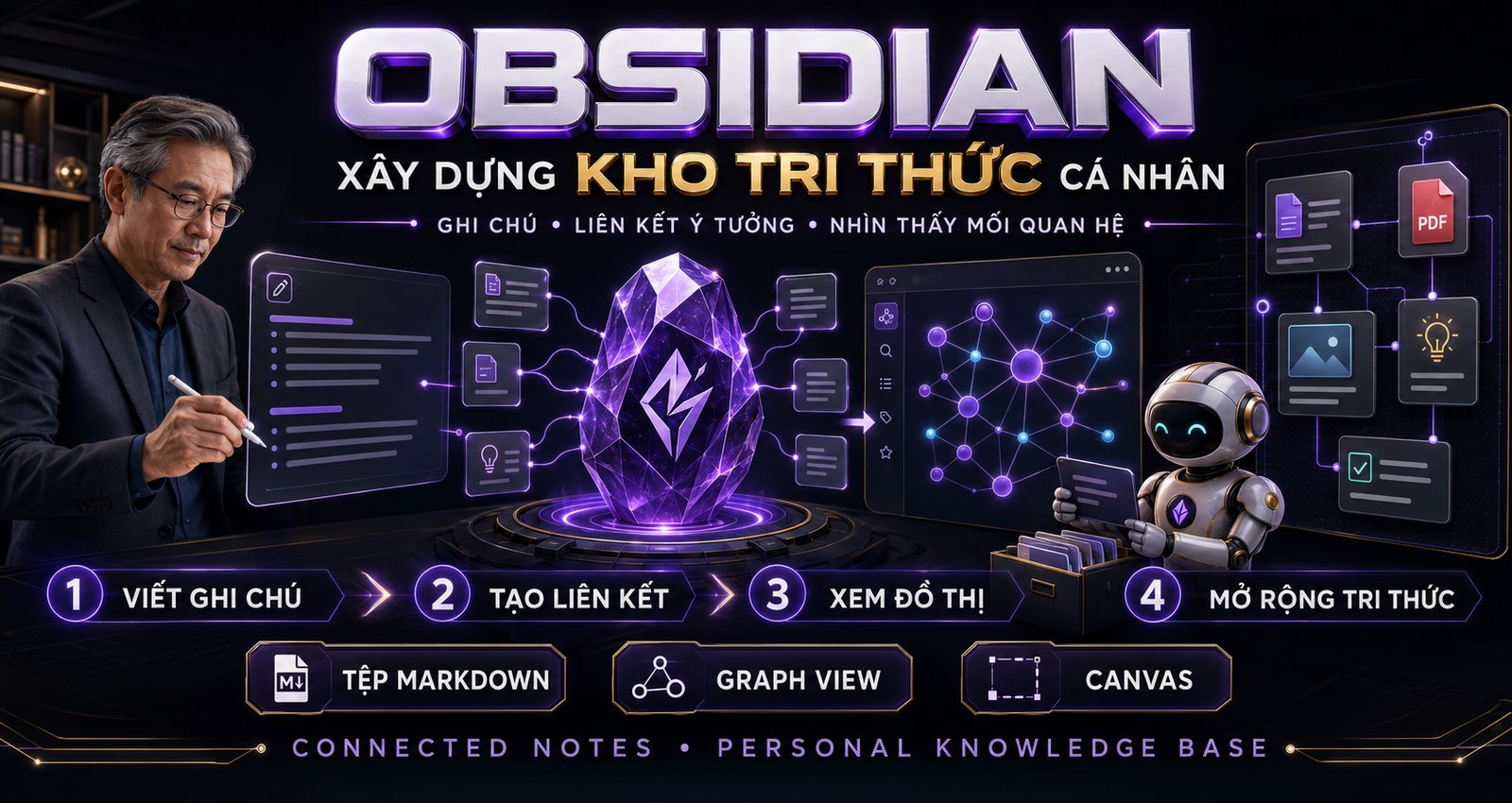 Obsidian: kho ghi chú nằm ngay trên máy anh chị, nối kiến thức lại với nhau bằng liên kết hai chiều