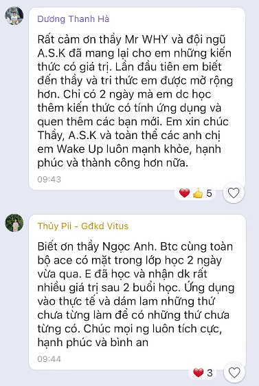 Cảm nhận học viên WAKE UP